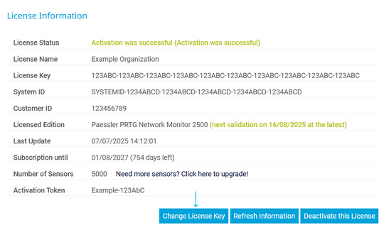 Update Your License: Click Change License Key Update Your License: Click Change License Key